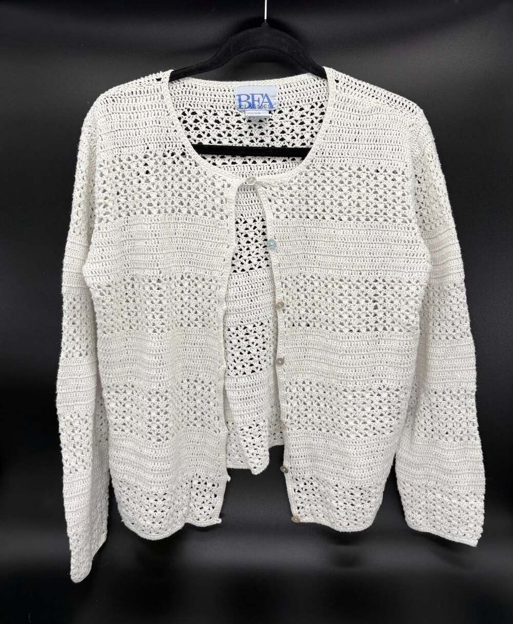 BFA Classics Crochet Cardigan Size XL Cottagecore